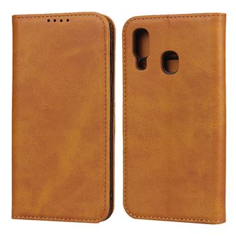 Capa Magunivers PU Absorvido Automaticamente com Apoio Castanho para Samsung Galaxy A40