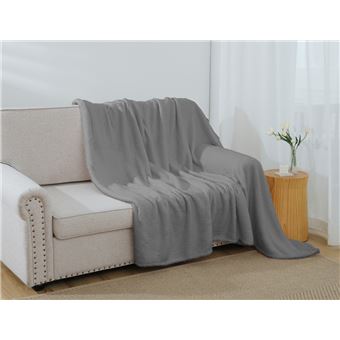 Cobertor BOD HOME |   algodão ultra suave | cinzo escuro | 160x220cm - 1