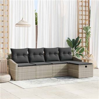 Conjunto de Sofás com Almofada vidaXL | 6 Peças | vime PE - 1