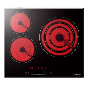 Placa Vitrocerâmica INFINITON VIT3SN30 | 3 Zonas | Largura 60 cm | Controlo Tátil | Luz Indicadora de Calor Residual | Preto - 1