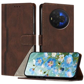 Capa FOXDOCK para TCL NxtPaper 60 Ultra | Fecho Magnético | Pele TPU Macia | 3 Compartimentos para Cartões | Função de Suporte | Castanho - 1