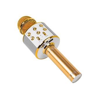 Microfone sem Fios para Karaoke Blow com Coluna / Bluetooth / MP3 - Dourado - 1