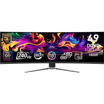Monitor Gaming MSI MPG 491CQPX QD-OLED | QD-OLED | 0,03 ms | 240 Hz | 49" | G - 1