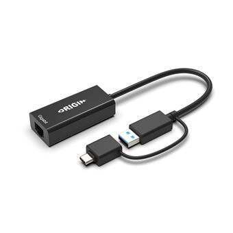 Adaptador para Cabos Origin Storage OS-HUB-USB3/C-RJ45 | Preto - 1