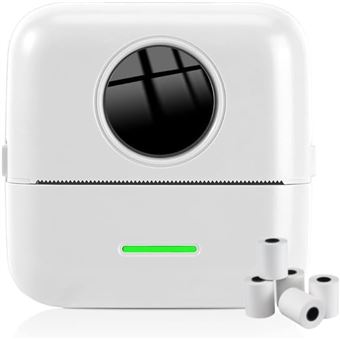 Mini Impressora Portátil Dishiqing | Bluetooth | Compatível com iOS e Android - Branco + 5 rolos - 1