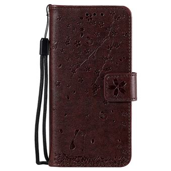 Capa Magunivers PU Flor Café para Huawei Y7 2019