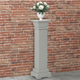 Suporte para Plantas vidaXL | Pilar Quadrado | 17x17x66 cm | MDF Cinzento - 1