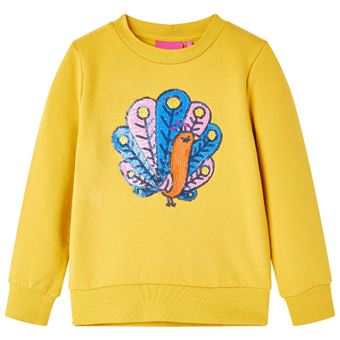 Sweatshirt para criança | vidaXL | ocre-escuro 140 | 9 a 10 anos - 1