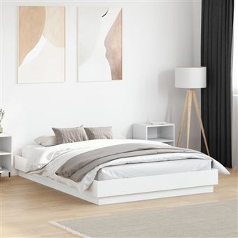 Estrutura de cama vidaXL | 140x190 cm | derivados de madeira branco - 1