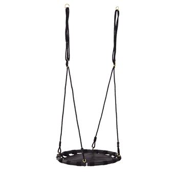 Baloiço para Árvore HomCom | Redondo | Carga 100 kg | Assento Confortável | Tecido Oxford - Preto