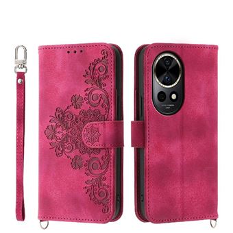 Capa ZURSANA para Huawei Nova 12 Pro | Pele com Fecho de Encaixe para Colar + Cordão em Pele | Vermelho - 1