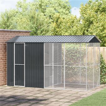 Viveiro para Pássaros com Extensão vidaXL | Antracite | 210x442x247 cm | Aço - 1