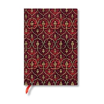 Red Velvet Midi Lined Softcover Flexi Journal Elastic Band Closure By Paperblanks - 1