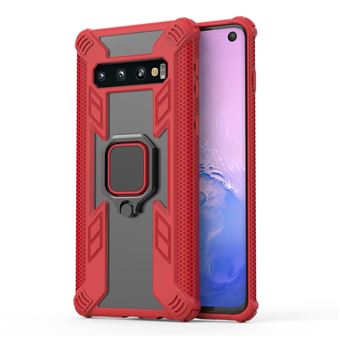 Capa Magunivers de TPU Estilo Guerreiro Vermelho com Suporte de Anel para Samsung Galaxy S10