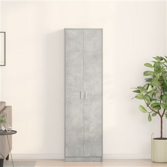 Guarda-roupa vidaXL | Cinza Concreto | 55x25x189 cm | Madeira Estruturada - 1