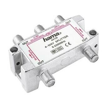 Misturador Ou Cabo Divisor Hama SAT Distributor, 4 Way, Fully Shielded | Prateado - 1
