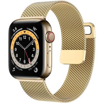 Bracelete malha em aço milanesa Antiimpacto para Apple Watch Series 10 46mm | Dourado - 1