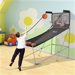 Conjunto de Cestos de Basquetebol HOMCOM Dobráveis e Portáteis- Preto e Branco– Aço– 205 x 110 x 205 cm
