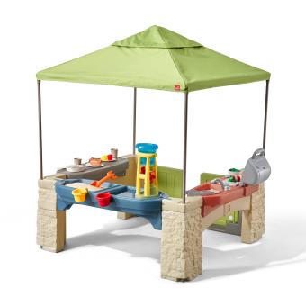 Step2 All Around Playtime Patio with Canopy Casa de brincar no solo Castanho e Verde - 1
