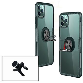 Kit Phonecare | Suporte Magnético Carro Reforçado + capa case 3X1 Clear Armor para iPhone SE New 2020 - Transparente/Preto - 1