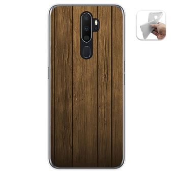 Capa Tumundosmartphone de Gel TPU para Oppo A5 2020 design Desenhos em madeira - 1