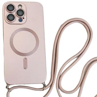 Capa Magsafe com cordão crossbody Antiimpacto | para Iphone 15 Plus | Rosa - 1