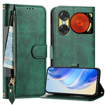 Capa Carteira ZURSANA para ZTE nubia Music 2 | Suporte | Zíper | Proteção Anti-Impacto  | Verde - 1