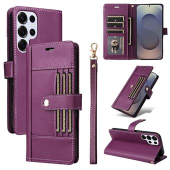 Capa Carteira Flip ZURSANA para Samsung Galaxy S25 Ultra com Bloqueio RFID | Pulseira e 6 Porta-Cartões - Roxo - 1