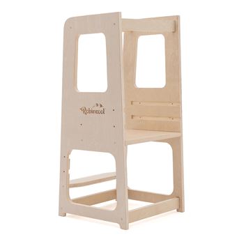 Torre de aprendizagem Montessori Robincool Evolutive | 40x44x90 cm | Madeira Eco - 1