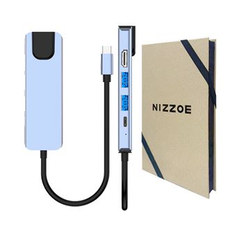 Adaptador Hub 5 em 1 Nizzoe Type C para USB HDMI PD87W RJ45 - 1