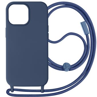 Capa Cordão Avizar para iPhone 15 Pro Max Bracelete Semi-rígido 80cm Azul escuro - 1