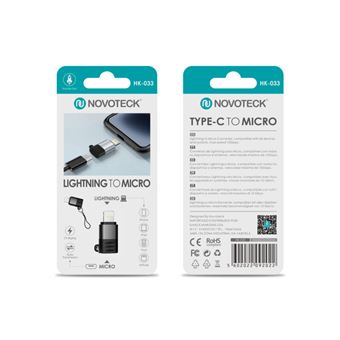 Conversor NOVOTECK HK-033 | LIGHTNING MACHO - MICRO FEMEA - 1