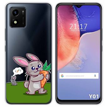 Capa Tumundosmartphone de silicone transparente para Vivo Y01 com desenho de coelho de desenho animado - 1