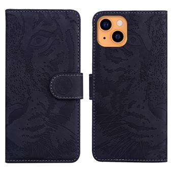 Capa PU + TPU padrão de tigre Preto Anti-queda para iPhone 13 6.1'' - 1