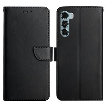 Capa magunivers de couro genuíno textura de napa com apoio preto para Motorola Moto G200 5G/Edge S30 - 1