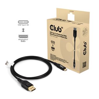 Cabo Usb CLUB3D USB TYPE-C TO DISPLAYPORT DP80 BIDIRECTIONAL VESA CERTIFIED CABLE 1M/3.28 FT - Kabel - Digital/Daten - 1