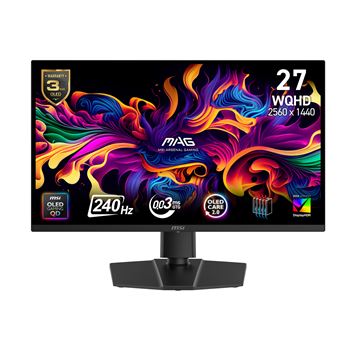 Monitor Gaming MSI MAG 271QP QD-OLED X24 | QD-OLED | WQHD | 0,03 ms | 240 Hz | 26.5" | F - 1