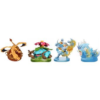 Figura Anime EZII pocket monster Charizard Venusaur Machamp Gyarados 17 Blue 4 em 1 - 1