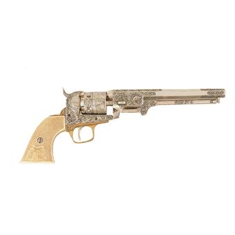 Réplica Revolver Denix Marinha de Guerra Dos Estados Unidos S. Colt 1851 Metal e Marfim - 1