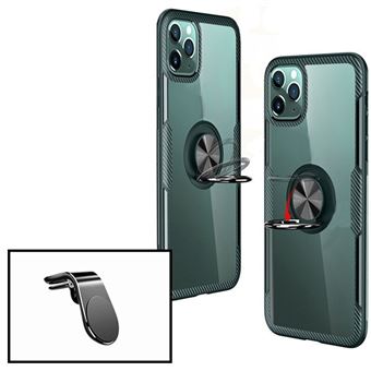 Kit Phonecare | Suporte Magnético L Safe Driving para Carro + capa case 3X1 Clear Armor para iPhone SE New 2020 - Transparente/Preto - 1