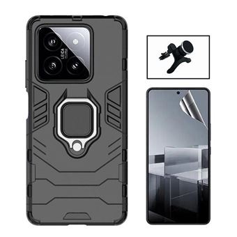 Kit Phonecare Película Gel Full Cover Frente + Capa + Suporte Carro Extra Firme para Xiaomi 14 | Preto - 1