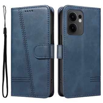 Capa FOXDOCK para Oppo Reno 13F | Fecho Magnético | Compartimentos para Cartões e Suporte | Pele PU | À Prova de Choque | Azul - 1