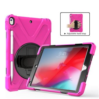 Capa TPU Magunivers kickstand giratório de 360 graus em forma de x com alça de mão rosa para Apple iPad Air 10.5 inch (2019)/Pro 10.5 inch (2017) - 1