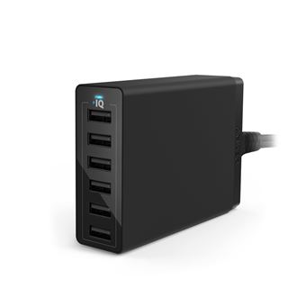 Carregador de Dispositivos Móveis Anker PowerPort 6 | Preto - 1