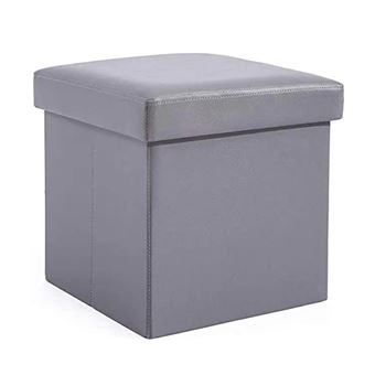 Banco Klack  Otomano |   Dobrável | Caixa de Arrumação |   Medidas de 38x38x38 cm | Cinza - 1