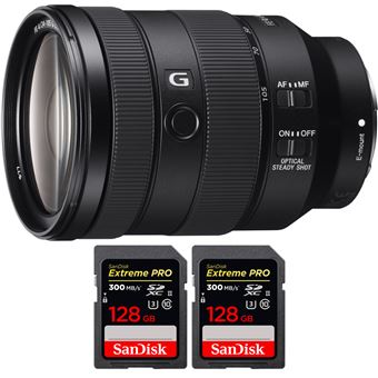 Objetiva Sony FE 24-105mm f/4 G OSS + 2 SanDisk 128GB Extreme PRO UHS-II SDXC 300 MB/s + PDF 15 técnicas para melhorar as suas fotografias - 1