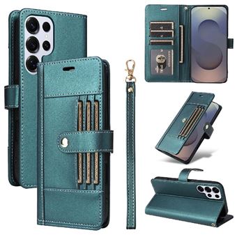 Capa Carteira Flip ZURSANA para Samsung Galaxy S25 Ultra com Bloqueio RFID | Pulseira e 6 Porta-Cartões - Verde - 1