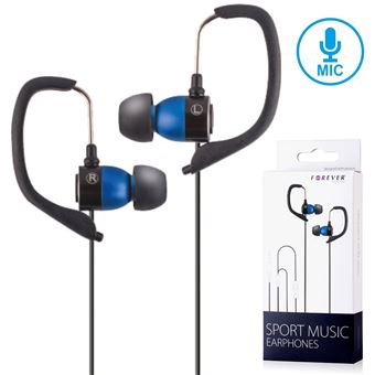 Auriculares Stereo Forever Com Fios Azul Desportivo