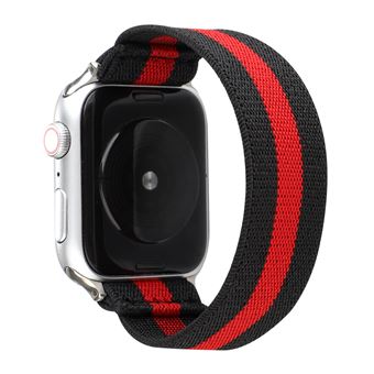 Bracelete de Nylon HSMY Elástico para Apple Watch Series 6/ SE/ 5/ 4 | 40 mm - Preto&Vermelho 1 -Tamanho S - 1