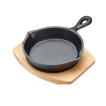 Frigideira redonda de ferro fundido com tábua Artesà Kitchen Craft ARTFRY20 - Grande - Preto - 1